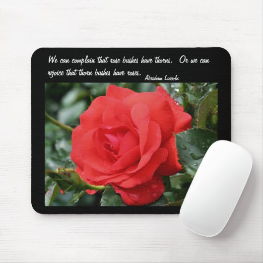 Rote Rose Inspiration Attitude Quote Mousepad (Mit Mouse)