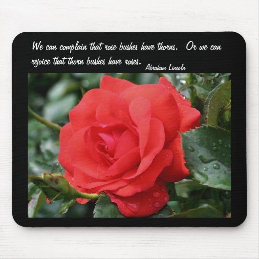 Rote Rose Inspiration Attitude Quote Mousepad (Vorne)