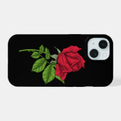 Rote Rose iPhone 15 Hülle (Rückseite (Horizontal))
