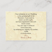 rote Rose-JAR-Gift-Registrierungskarten Begleitkarte (Rückseite)