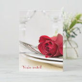 Rote Rose Jubiläumsessen Party Karte (Stehend Vorderseite)