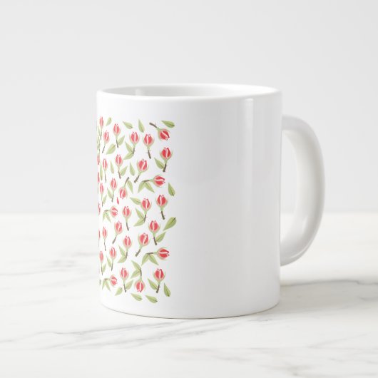 Rote Rose Jumbo-Tasse (Vorderseite Rechts)