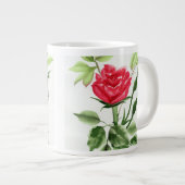 Rote Rose Jumbo-Tasse (Vorderseite Rechts)
