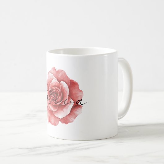 Rote Rose Kaffeetasse (VorderseiteRechts)