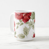 Rote Rose Kaffeetasse (Vorderseite Links)