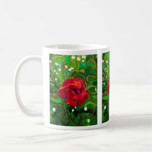ROTE ROSE KAFFEETASSE