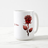 Rote Rose Kaffeetasse (VorderseiteRechts)