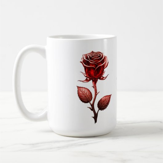 Rote Rose Kaffeetasse (Links)