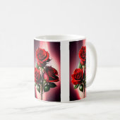 Rote Rose Kaffeetasse (VorderseiteRechts)