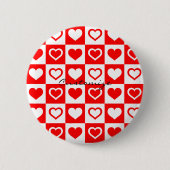 Rote Rose Kariertes Muster Thunder_Cove Button (Vorderseite)