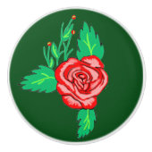 Rote Rose-Keramik Keramikknauf (Vorderseite)