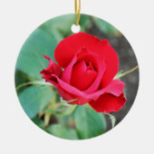 Rote Rose Keramik Ornament (Vorne)