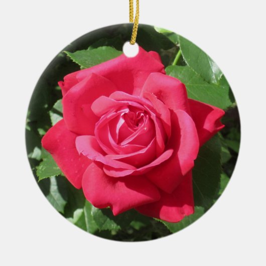 Rote Rose Keramik Ornament (Vorne)