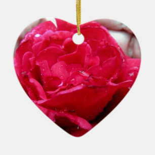 Rote Rose Keramik Ornament