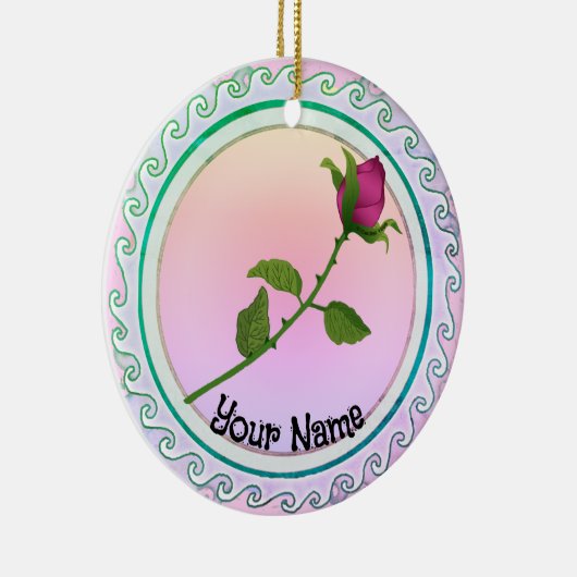 Rote Rose Keramik Ornament (Rechts)