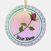 Rote Rose Keramik Ornament (Vorne)