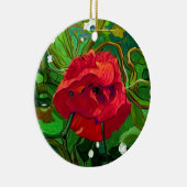 ROTE ROSE KERAMIK ORNAMENT (Rechts)