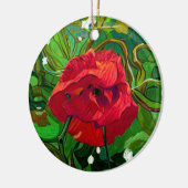 ROTE ROSE KERAMIK ORNAMENT (Links)
