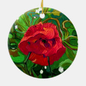 ROTE ROSE KERAMIK ORNAMENT (Hinten)