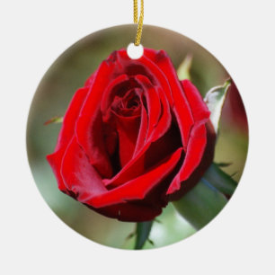Rote Rose Keramikornament