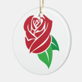 Rote Rose Keramikornament (Links)