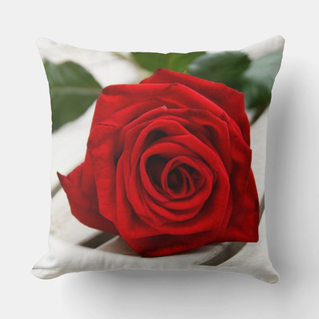 Rote Rose Kissen (Vorderseite)
