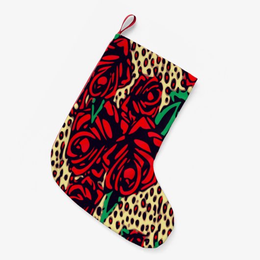 Rote Rose Kleiner Weihnachtsstrumpf (Vorderansicht (hängend))