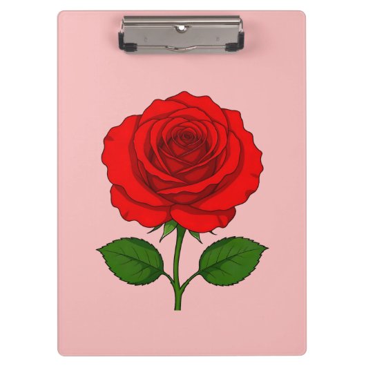 Rote Rose Klemmbrett (Vorderseite)