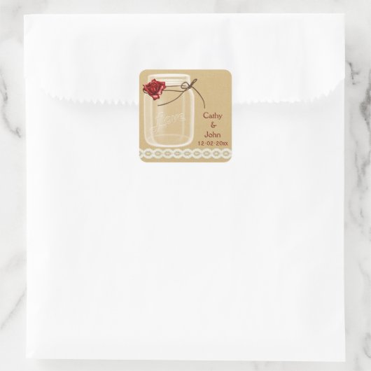 rote Rose-Krüge-Umschlag Aufkleber (Tasche)