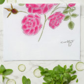 Rote Rose Küchentuch (Gefaltet)