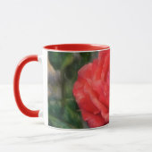 Rote Rose Künstlerische Blume Blumenkohl Tasse (Links)