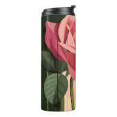 Rote Rose Künstlerische Rose Thermosbecher (Nach links gedreht)