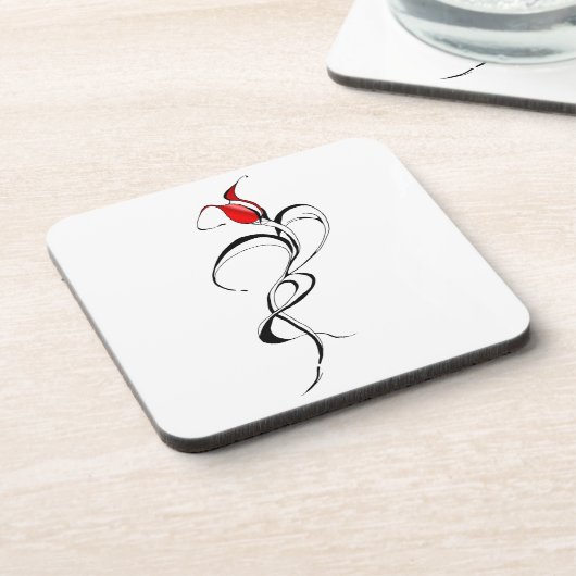 Rote Rose Lady Tribal Tattoo Design Getränkeuntersetzer (Linke Seite)