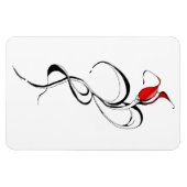 Rote Rose Lady Tribal Tattoo Design Magnet (Horizontal)