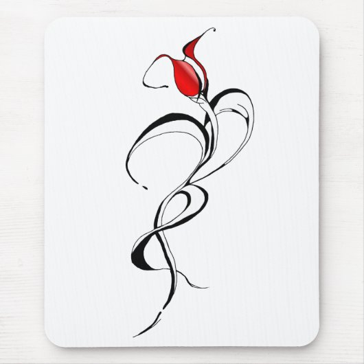 Rote Rose Lady Tribal Tattoo Design Mousepad (Vorne)