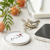 Rote Rose Lady Tribal Tattoo Design Schlüsselanhänger (Seite)