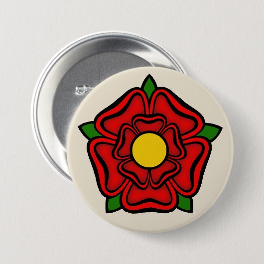 rote Rose Lancaster, England, Emblem der Royalty Button (Vorne & Hinten)