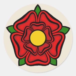 Rote Rose Lancaster, England, Emblem der Royalty Runder Aufkleber