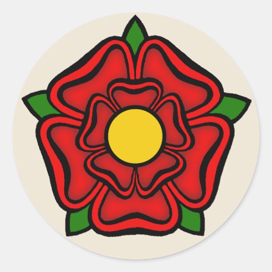 Rote Rose Lancaster, England, Emblem der Royalty Runder Aufkleber (Vorderseite)