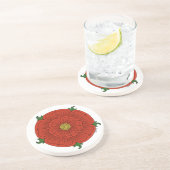 Rote Rose Lancaster Getränkeuntersetzer (Seite)