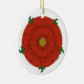 Rote Rose Lancaster Keramikornament (Rechts)