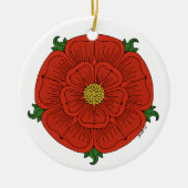 Rote Rose Lancaster Keramikornament (Vorne)