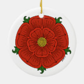 Rote Rose Lancaster Keramikornament (Hinten)