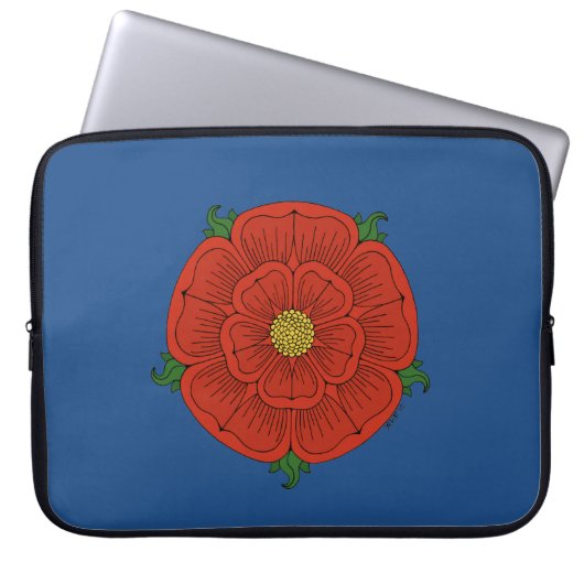 Rote Rose Lancaster Laptopschutzhülle (Vorderseite)