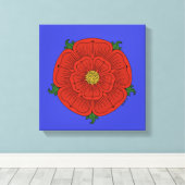 Rote Rose Lancaster Leinwanddruck (Insitu (Holzboden))