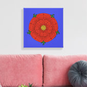 Rote Rose Lancaster Leinwanddruck (Insitu (Wohnzimmer))