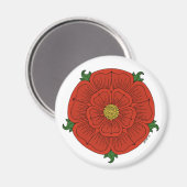 Rote Rose Lancaster Magnet (Vorderseite/Rückseite)