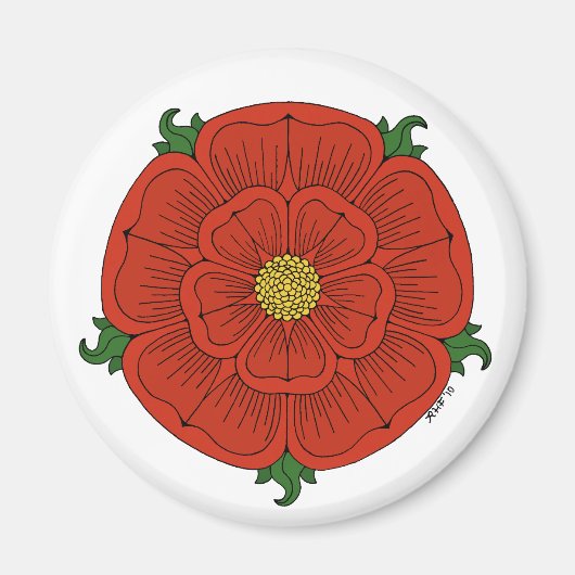 Rote Rose Lancaster Magnet (Vorne)