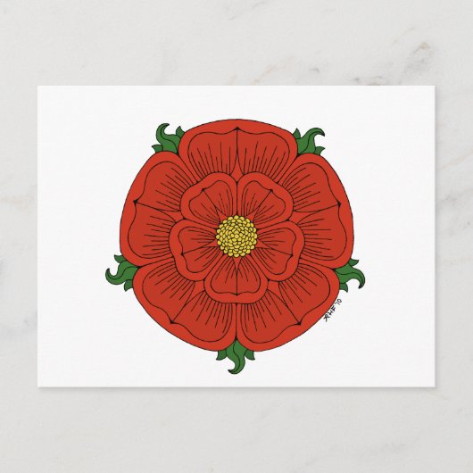 rote Rose Lancaster Postkarte (Vorderseite)