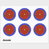Rote Rose Lancaster Runder Aufkleber (Blatt)